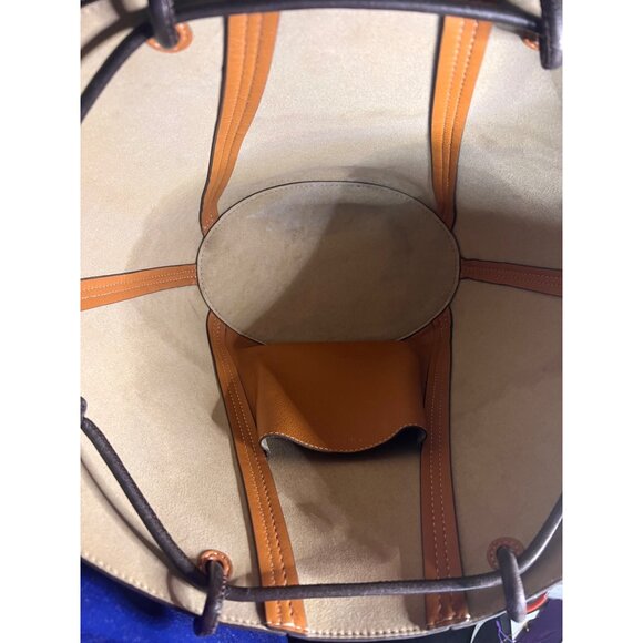 Tory Burch Leather Brown Shoulder Tote Bag with Spaghetti Straps - Picture 8 of 11